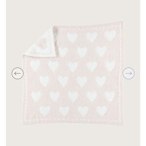 Barefoot Dreams CozyChic Heart Blanket - Pink and White